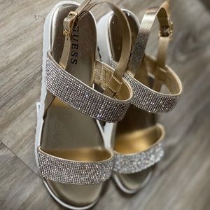 New Guess rhinestone sandals